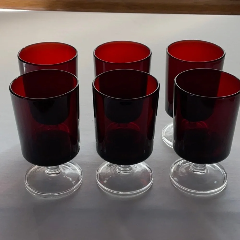 Arcoroc Luminarc France Ruby Red 4 oz. Juice Glasses Set of 6